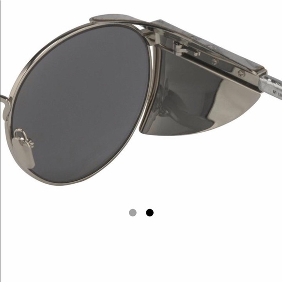 LINDA FARROW 300 C9 ROUND SUNGLASSESWhite Gold